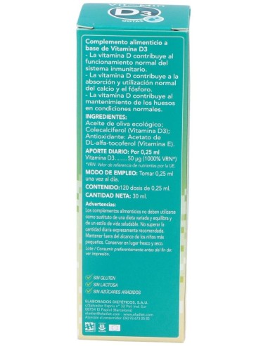 Vit & Min Vitamina D3 30Ml. de Eladiet