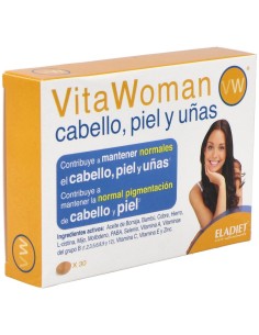 Vita Woman Cabello Piel Y Uñas 30 Comprimidos de Eladiet 2