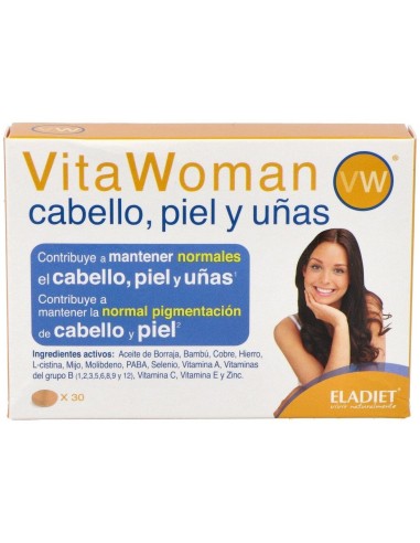 Vita Woman Cabello Piel Y Uñas 30 Comprimidos de Eladiet
