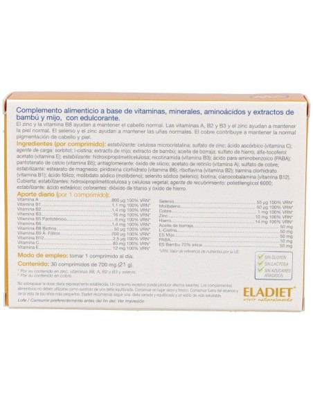 Vita Woman Cabello Piel Y Uñas 30 Comprimidos de Eladiet