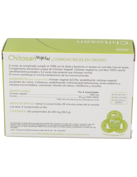 Triestop Chitosan Vegetal 60 Comprimidos de Eladiet