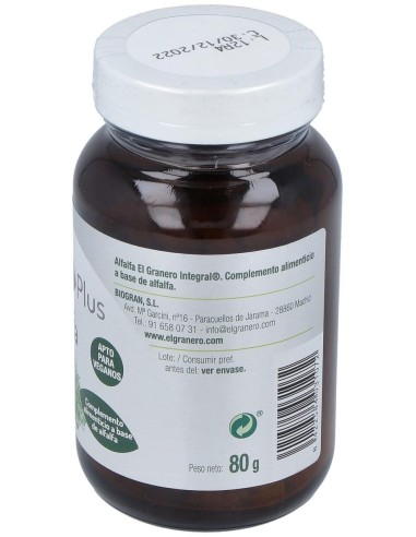 Alfalfa 400Mg. 200Comp. de El Granero