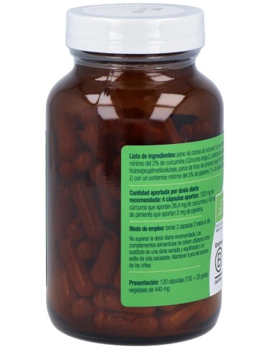 Curcuma Y Pimienta Bio 120Cap. de El Granero