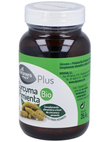 Curcuma Y Pimienta Bio 60Cap. de El Granero