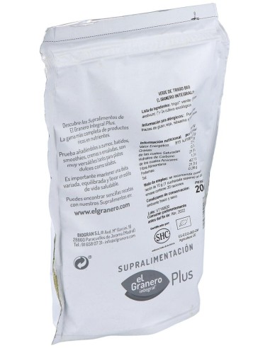 Verde De Trigo Superalimento Bio 200Gr. de El Granero