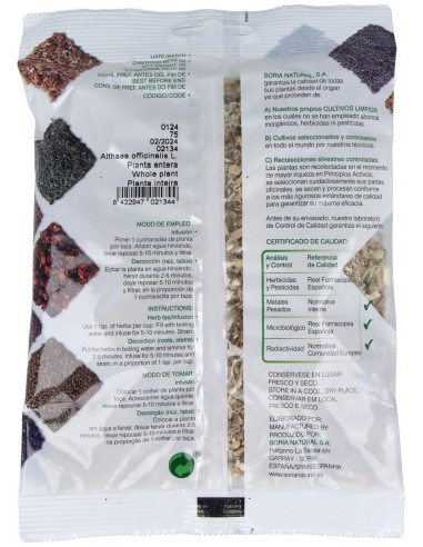 Malvavisco Raiz Bolsa 75Gr. de Soria Natural