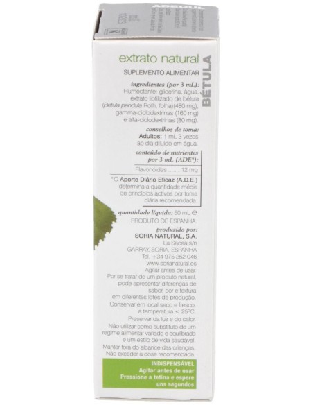 Ext. Abedul Xxi 50Ml. S/Al de Soria Natural