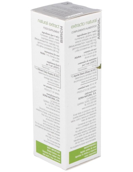 Ext. Abedul Xxi 50Ml. S/Al de Soria Natural