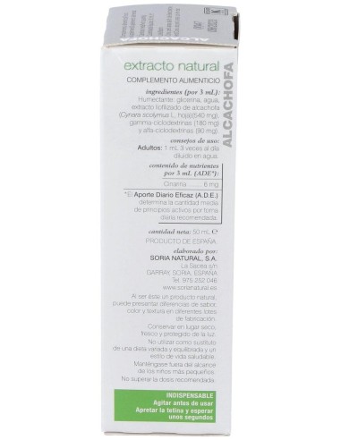 Ext. Alcachofa Xxi  50Ml. S/Al de Soria Natural