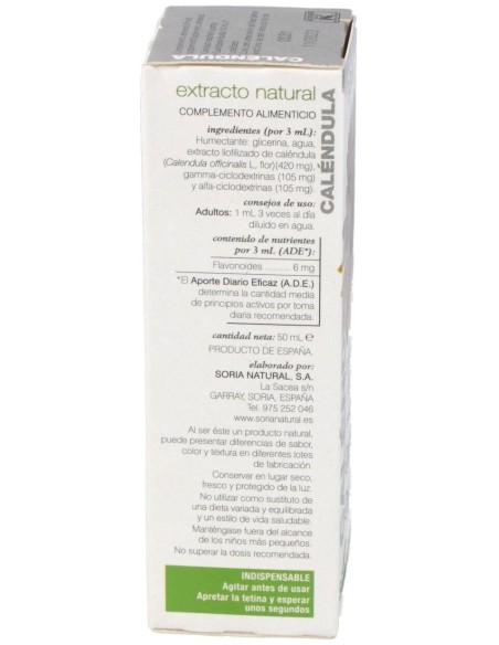 Ext. Calendula Xxi 50Ml. S/Al de Soria Natural