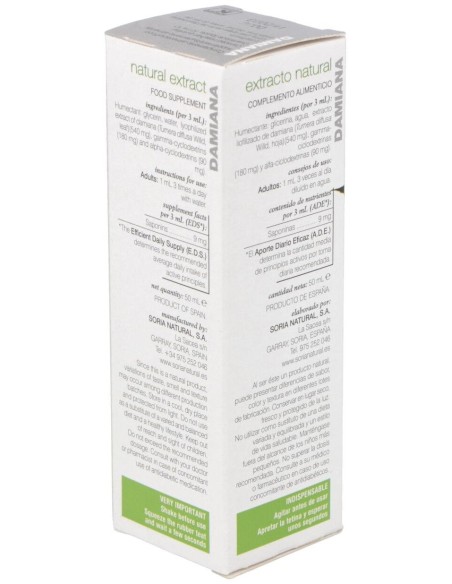 Ext. Damiana Xxi 50Ml. S/Al de Soria Natural