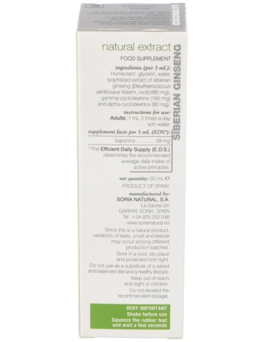 Ext. Eleuterococo Xxi 50Ml. S/Al de Soria Natural