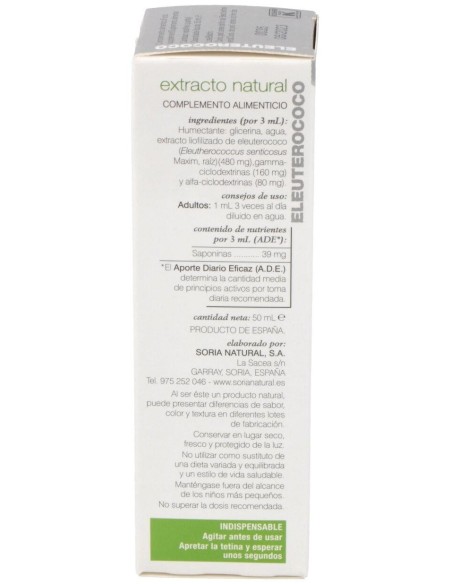 Ext. Eleuterococo Xxi 50Ml. S/Al de Soria Natural