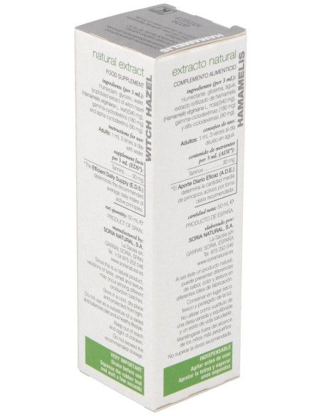 Ext. Hamamelis Xxi 50Ml. S/Al de Soria Natural