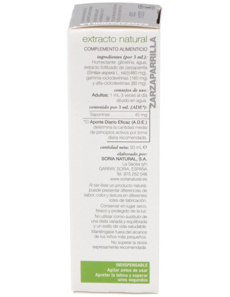 Ext. Zarzaparrilla Xxi 50Ml. S/Al de Soria Natural