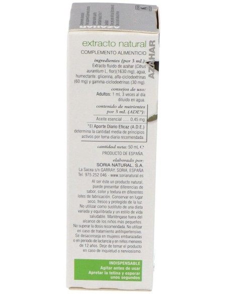 Ext. Azahar Xxi 50Ml. S/Al de Soria Natural