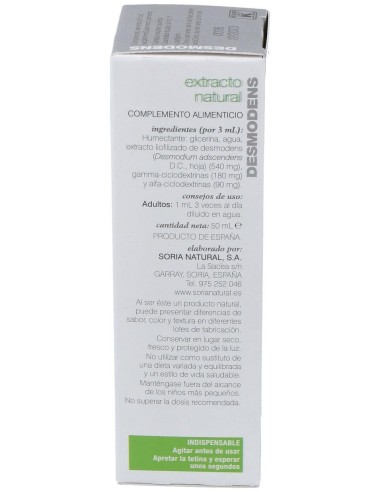 Ext. Desmodens Xxi 50Ml. S/Al de Soria Natural