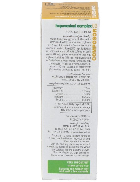 Composor 03 Hepavesical Complex Xxi 50Ml. de Soria Natural