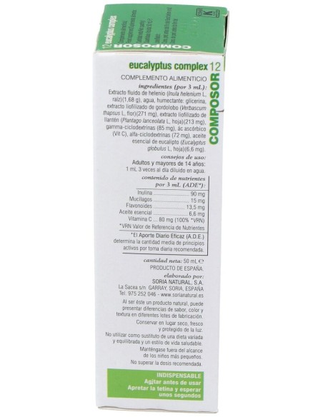 Composor 12 Eucalyptus Complex Xxi 50Ml. de Soria Natural