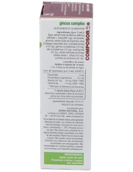 Composor 41 Gincox Complex Xxi 50Ml. de Soria Natural