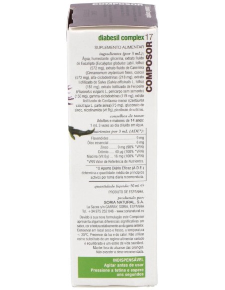 Composor 17 Diabesil Complex Xxi 50Ml. de Soria Natural