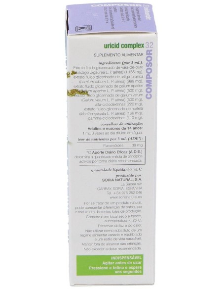 Composor 32 Uricid Complex Xxi 50Ml. de Soria Natural