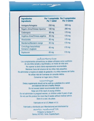 Chinasor 12 Bu Zhong Yi Qi Wan 30Comp. de Soria Natural