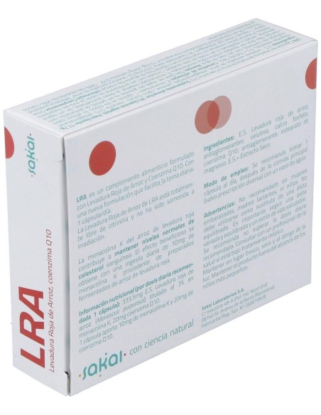 Lra Levadura Roja De Arroz + Q10 30Cap. de Sakai