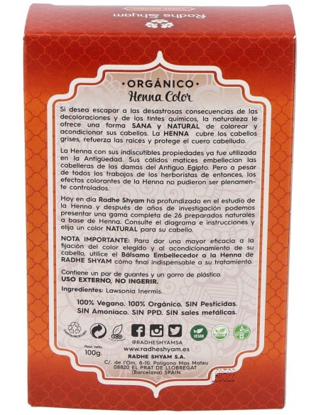Henna Polvo Cobre Natural 100Gr de Radhe Shyam