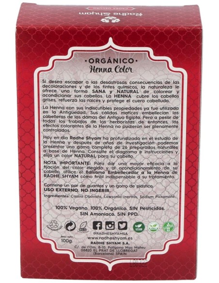 Henna Polvo Caoba Oscuro 100Gr. de Radhe Shyam