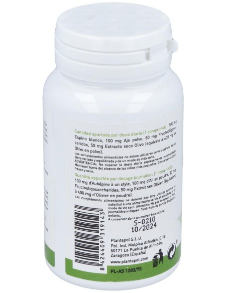 Espino Blanco, Ajo, Olivo (100 Comprimidos 550 Mg)                                  de Plantapol