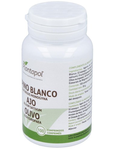 Espino Blanco, Ajo, Olivo (100 Comprimidos 550 Mg)                                  de Plantapol