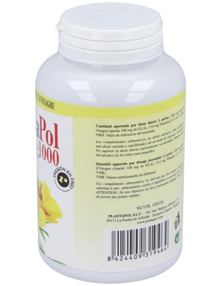 Onagrapol 1000 (Aceite de Onagra) 120 Perlas 1.460 Mg de Plantapol