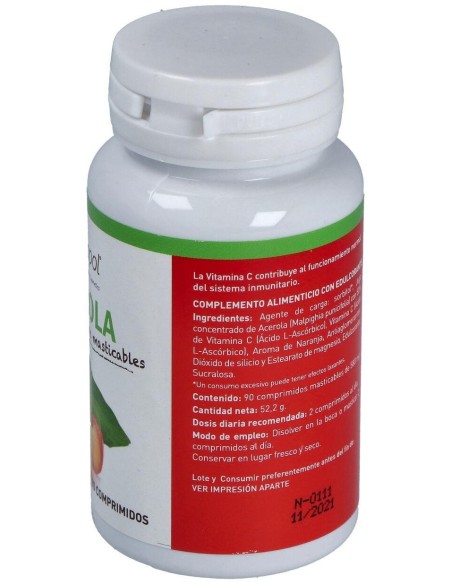 Acerola Masticable (90 Comprimidos 580 Mg)                                                           de Plantapol