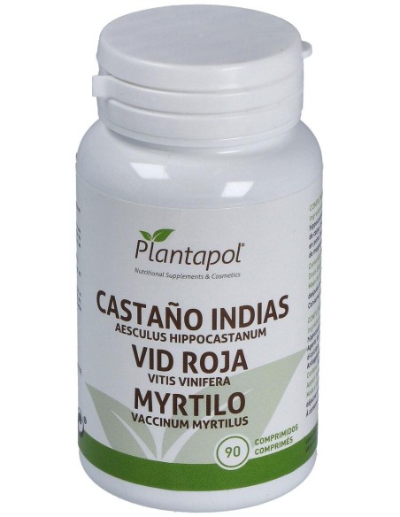 Castaño de Indias, Vid Roja y Myrtilo (90 Comprimidos 600 Mg)                                                     de Plantapol