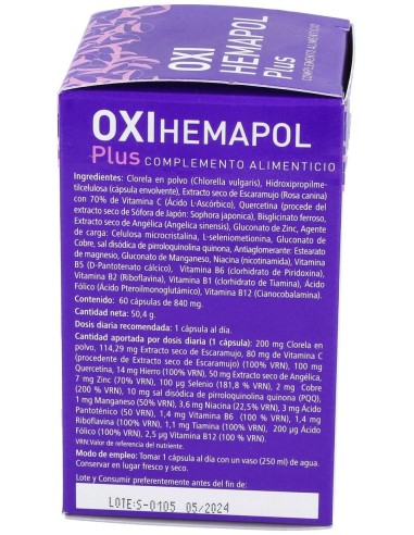 Oxi Hemapol Plus 60Cap. de Plantapol