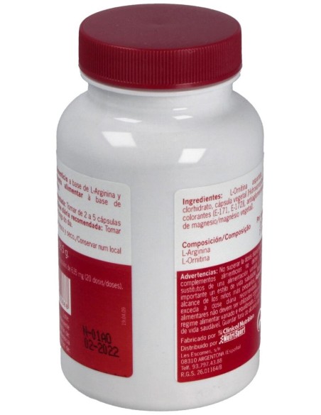 L-Arginina L-Ornitina 500Mg. 100Cap. de Nutrisport