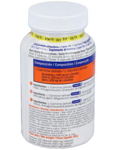 L-Carnitina Fat Burners 105Caps. de Nutrisport