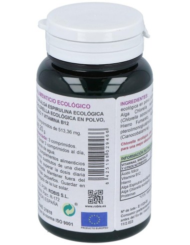 Espirulina + Chlorella Superalimentos Bio 90Comp. de Robis