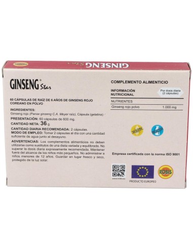 Ginseng Rojo Star 60Cap de Robis