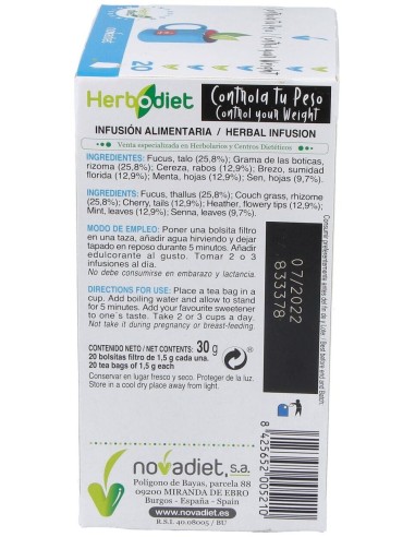 Herbodiet Inf. Controla Tu Peso 20Filtros de Novadiet