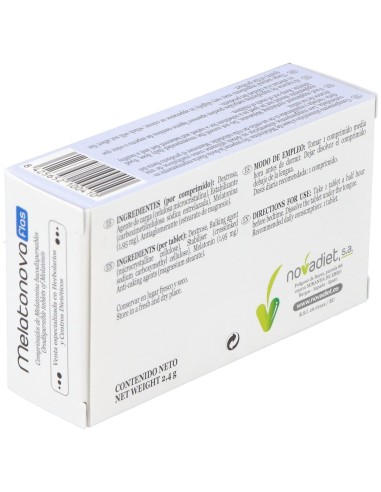 Melatonova Flas Envase de 30 comprimidos bucodispersables. de Novadiet