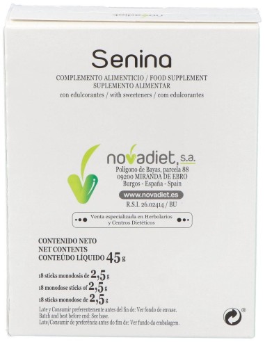 Senina Envase de 18 sticks monodosis de 2,5 g. de Novadiet