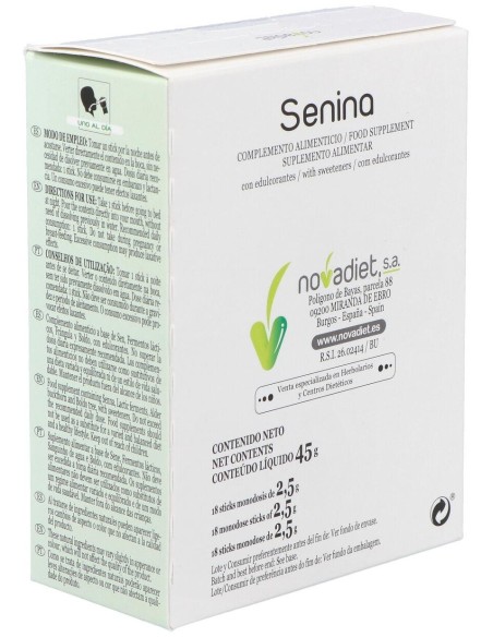 Senina Envase de 18 sticks monodosis de 2,5 g. de Novadiet