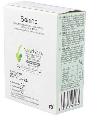 Senina Envase de 18 sticks monodosis de 2,5 g. de Novadiet