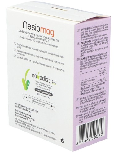 Nesiomag Envase de 18 sticks monodosis de 2 g. de Novadiet