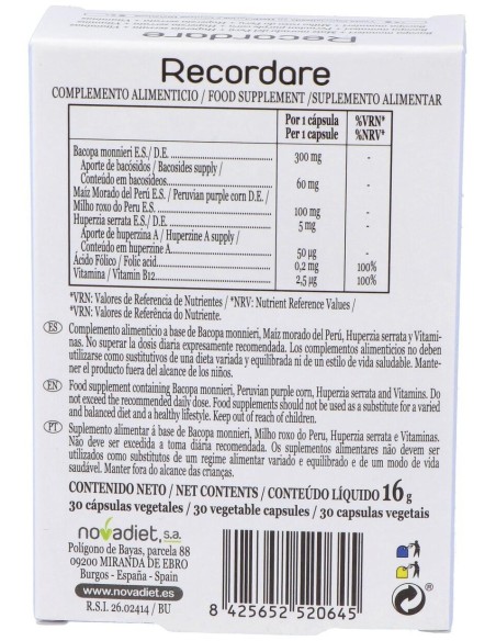 Recordare 30Cap.Veg. de Novadiet