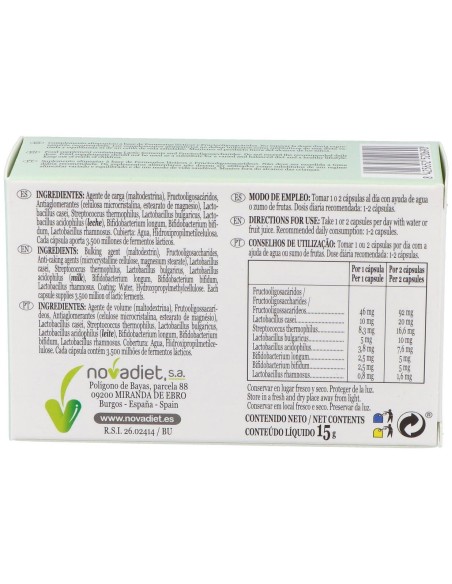 Novacilus Envase de 30 cápsulas vegetales. de Novadiet
