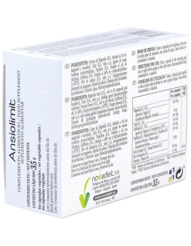 Ansiolimit Envase de 60 cápsulas vegetales. de Novadiet