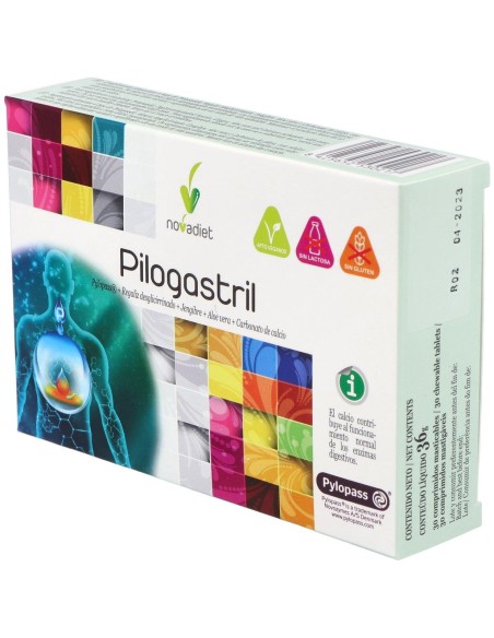 Pilogastril Envase de 30 comprimidos masticables. de Novadiet